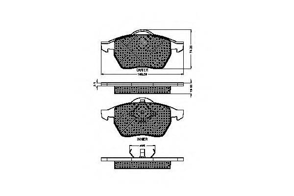 SPIDAN 32192 Комплект тормозных колодок, дисковый тормоз