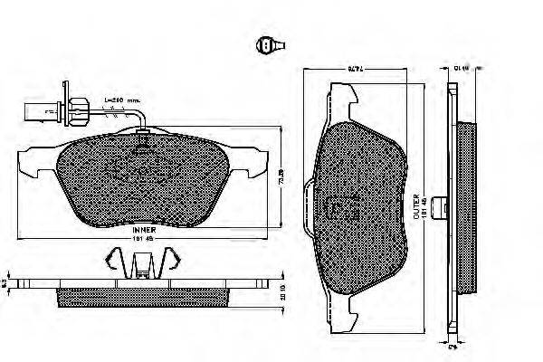 Комплект тормозных колодок, дисковый тормоз SPIDAN 32476