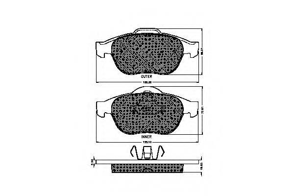 Комплект гальмівних колодок, дискове гальмо SPIDAN 32828