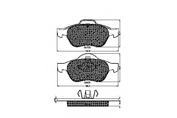 Комплект гальмівних колодок, дискове гальмо SPIDAN 32829