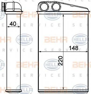 Теплообмінник, опалення салону BEHR HELLA SERVICE 8FH 351 000-651