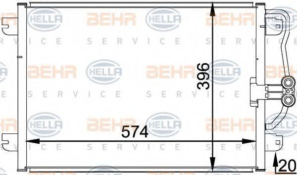 BEHR HELLA SERVICE 8FC351037751 Конденсатор, кондиціонер