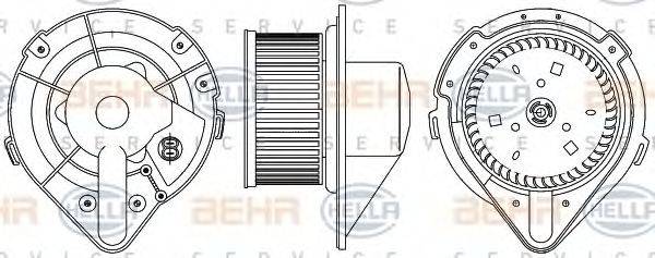 BEHR HELLA SERVICE 8EW351044371 Вентилятор салона