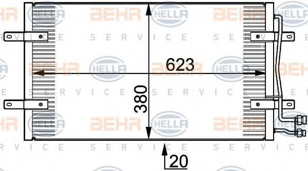 Конденсатор, кондиціонер BEHR HELLA SERVICE 8FC 351 300-201