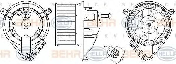 Вентилятор салону BEHR HELLA SERVICE 8EW 351 304-021