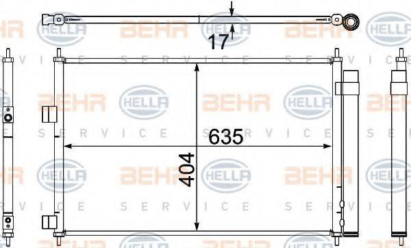 BEHR HELLA SERVICE 8FC351304341 Конденсатор, кондиціонер