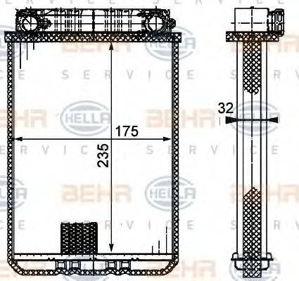 BEHR HELLA SERVICE 8FH351311181 Теплообмінник, опалення салону