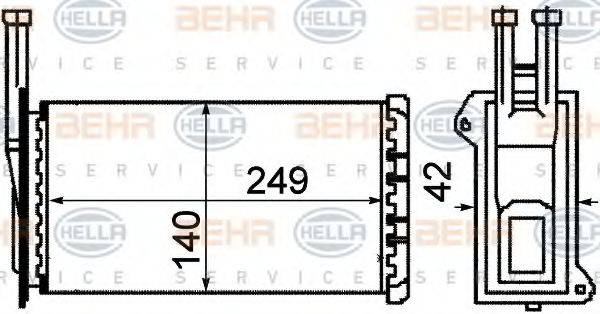 BEHR HELLA SERVICE 8FH351311571 Теплообмінник, опалення салону