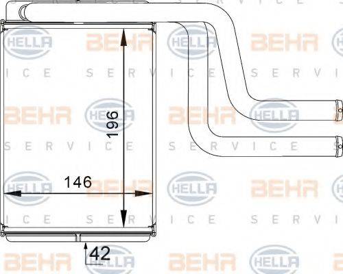 BEHR HELLA SERVICE 8FH351313161 Теплообмінник, опалення салону