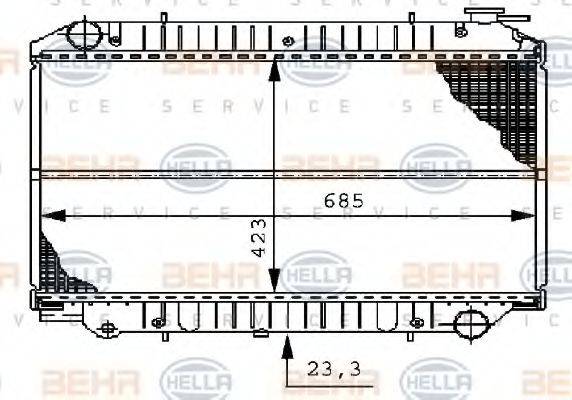 BEHR HELLA SERVICE 8MK376706521 Радіатор, охолодження двигуна