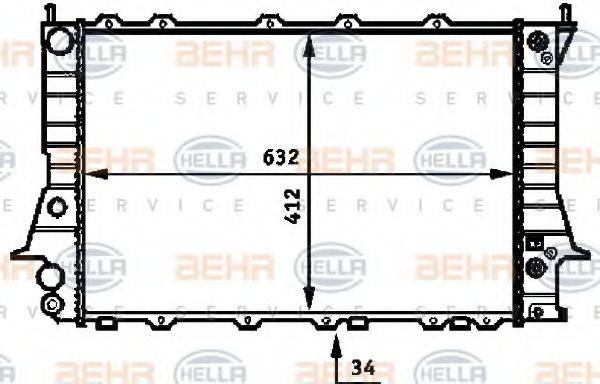 Радіатор, охолодження двигуна BEHR HELLA SERVICE 8MK 376 715-081