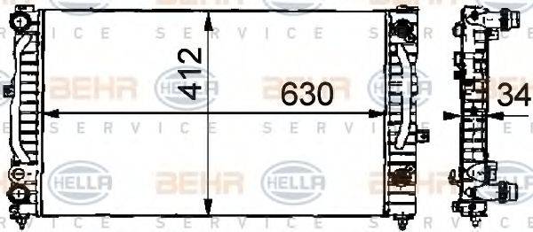 BEHR HELLA SERVICE 8MK376716621 Радіатор, охолодження двигуна