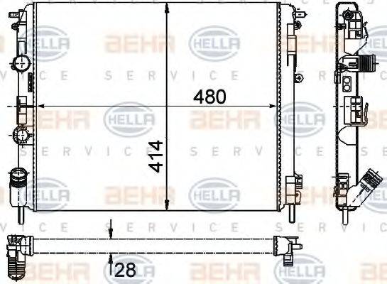 BEHR HELLA SERVICE 8MK376719671 Радіатор, охолодження двигуна