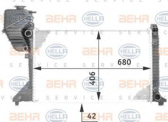 BEHR HELLA SERVICE 8MK376722001 Радіатор, охолодження двигуна