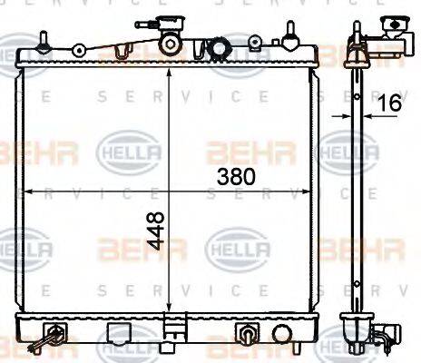 Радіатор, охолодження двигуна BEHR HELLA SERVICE 8MK 376 735-121