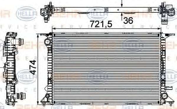 BEHR HELLA SERVICE 8MK376745641 Радіатор, охолодження двигуна