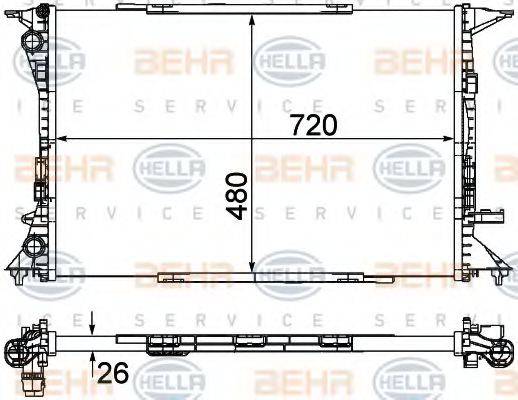 BEHR HELLA SERVICE 8MK376753491 Радіатор, охолодження двигуна