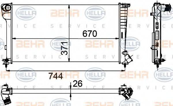 BEHR HELLA SERVICE 8MK376755351 Радіатор, охолодження двигуна