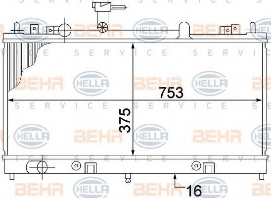BEHR HELLA SERVICE 8MK376769681 Радіатор, охолодження двигуна