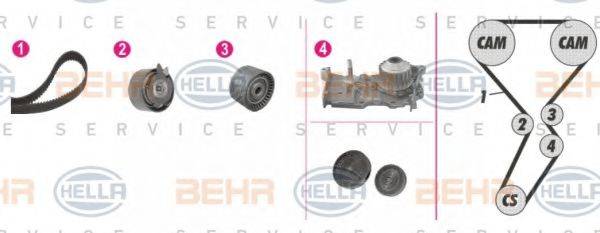 Водяний насос + комплект зубчастого ременя BEHR HELLA SERVICE 8MP 376 801-831