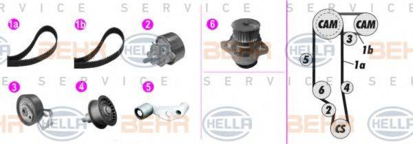 BEHR HELLA SERVICE 8MP376801841 Водяний насос + комплект зубчастого ременя