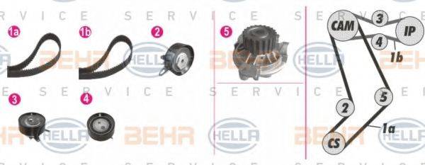 BEHR HELLA SERVICE 8MP376804841 Водяний насос + комплект зубчастого ременя