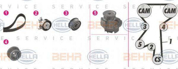 BEHR HELLA SERVICE 8MP376804861 Водяний насос + комплект зубчастого ременя