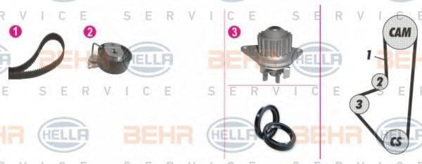 BEHR HELLA SERVICE 8MP376809831 Водяний насос + комплект зубчастого ременя