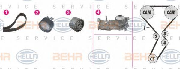 BEHR HELLA SERVICE 8MP376814801 Водяной насос + комплект зубчатого ремня