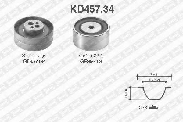 SNR KD45734 Комплект ременя ГРМ