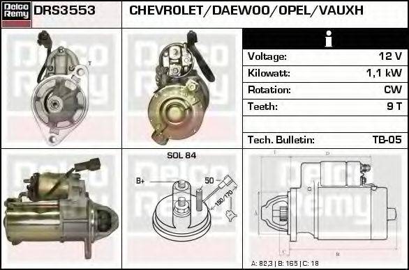 DELCO REMY DRS3553 Стартер