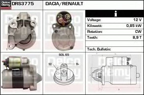 DELCO REMY DRS3775 Стартер