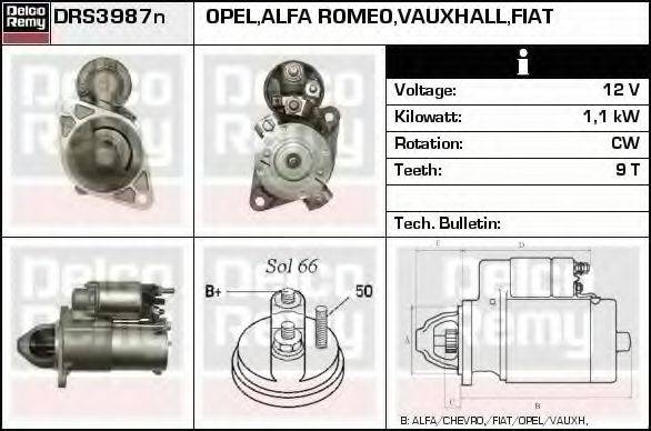 DELCO REMY DRS3987N Стартер