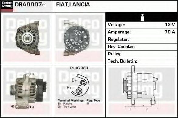 DELCO REMY DRA0007N Генератор