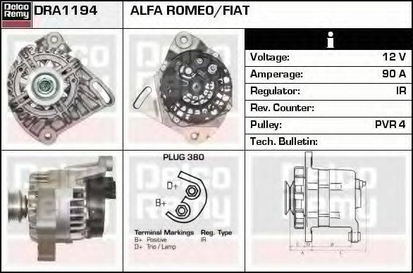 Генератор DELCO REMY DRA1194