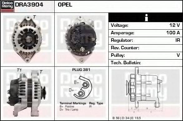 Генератор DELCO REMY DRA3904N