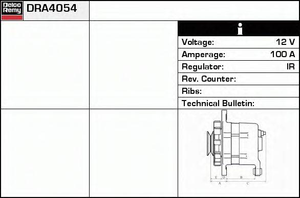 DELCO REMY DRA4054 Генератор