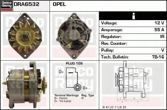 DELCO REMY DRA6532 Генератор