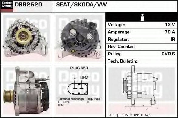 DELCO REMY DRB2620 Генератор