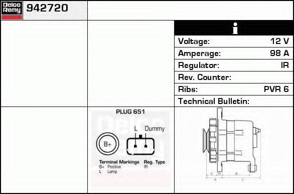 DELCO REMY DRB2720 Генератор