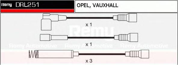 DELCO REMY DRL251 Комплект дротів запалення