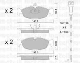 METELLI 2200770K Комплект гальмівних колодок, дискове гальмо