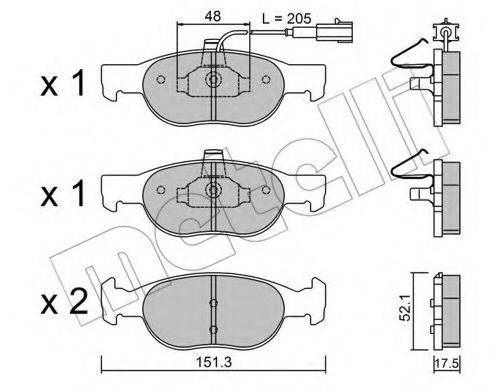 METELLI 2200790 Комплект гальмівних колодок, дискове гальмо