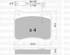 METELLI 2206680K Комплект гальмівних колодок, дискове гальмо