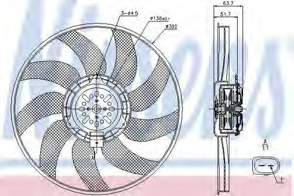 Вентилятор, охлаждение двигателя NISSENS 85728