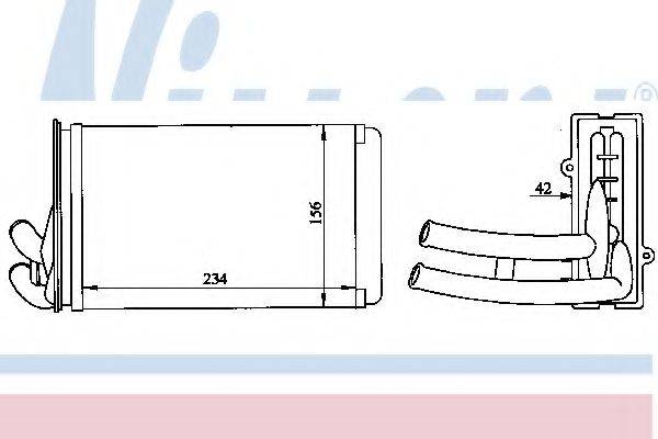 NISSENS 70222 Теплообмінник, опалення салону