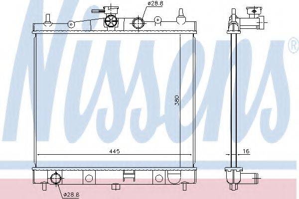 Радіатор, охолодження двигуна NISSENS 68728
