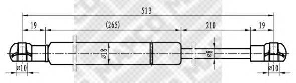 MAPCO 91104 Газовая пружина, крышка багажник