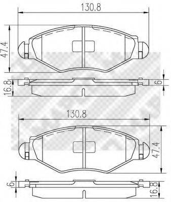 MAPCO 6516 Комплект гальмівних колодок, дискове гальмо