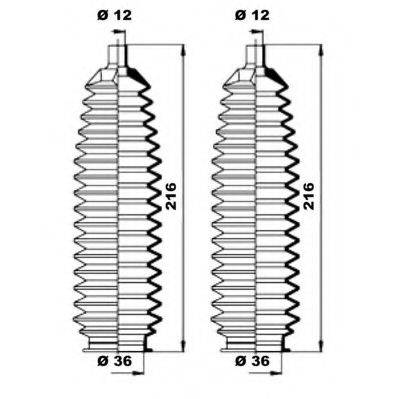 MOOG K150243 Комплект пильника, рульове управління